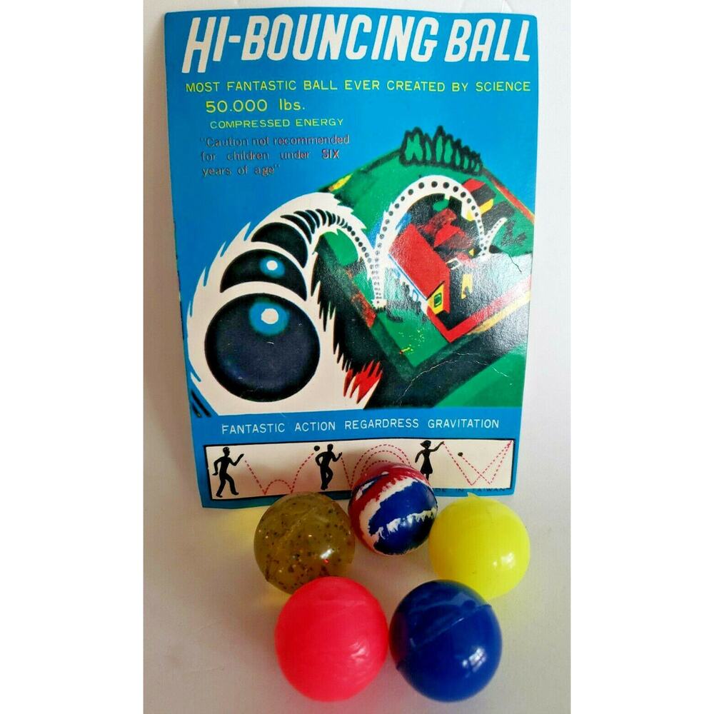 Hi-Bouncing Balls Assortment Old Gumball Vending Machine Toy Lot of 5 New‎ VTG